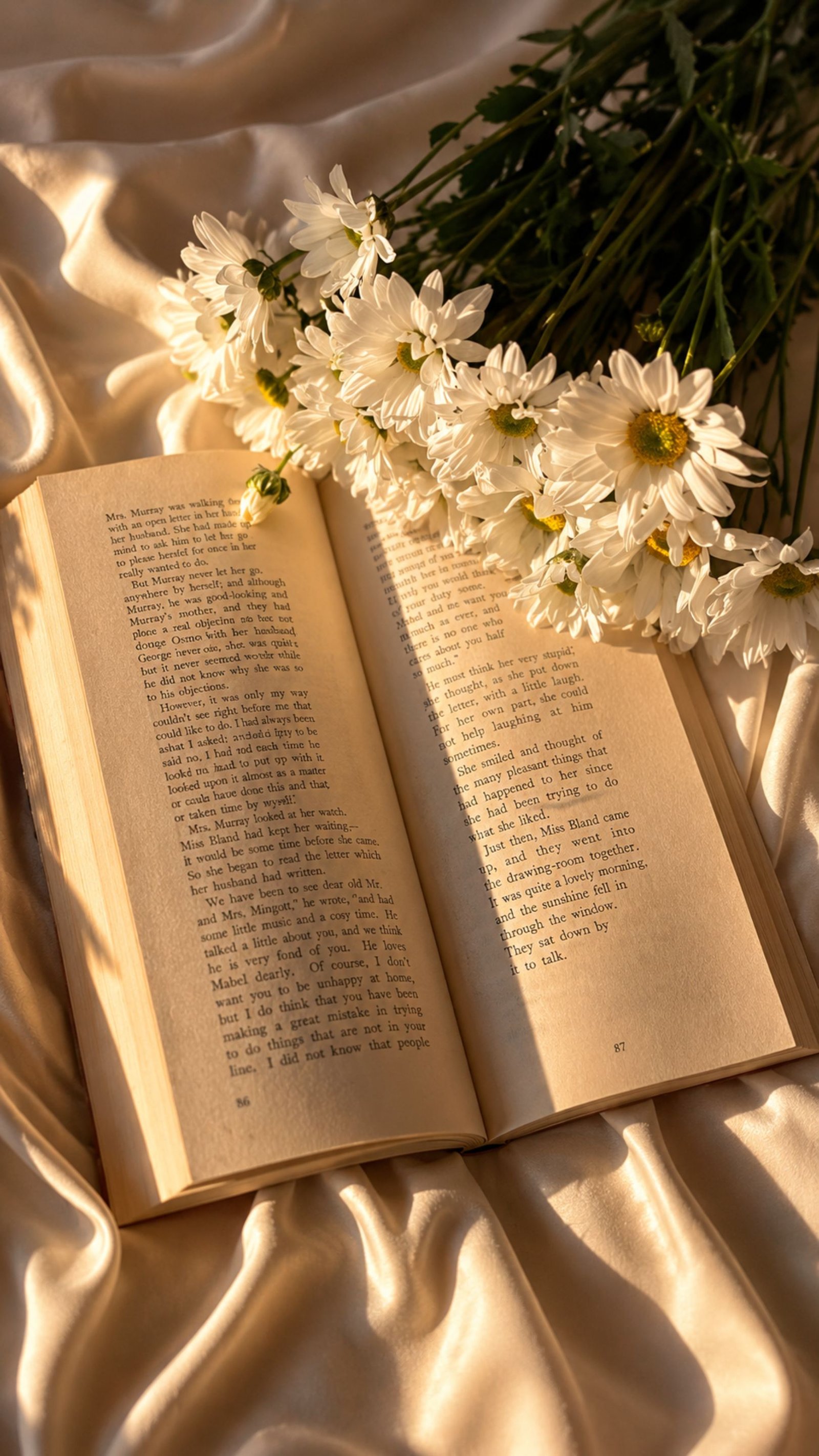 Daisy and Book Aesthetic 4K Wallpaper